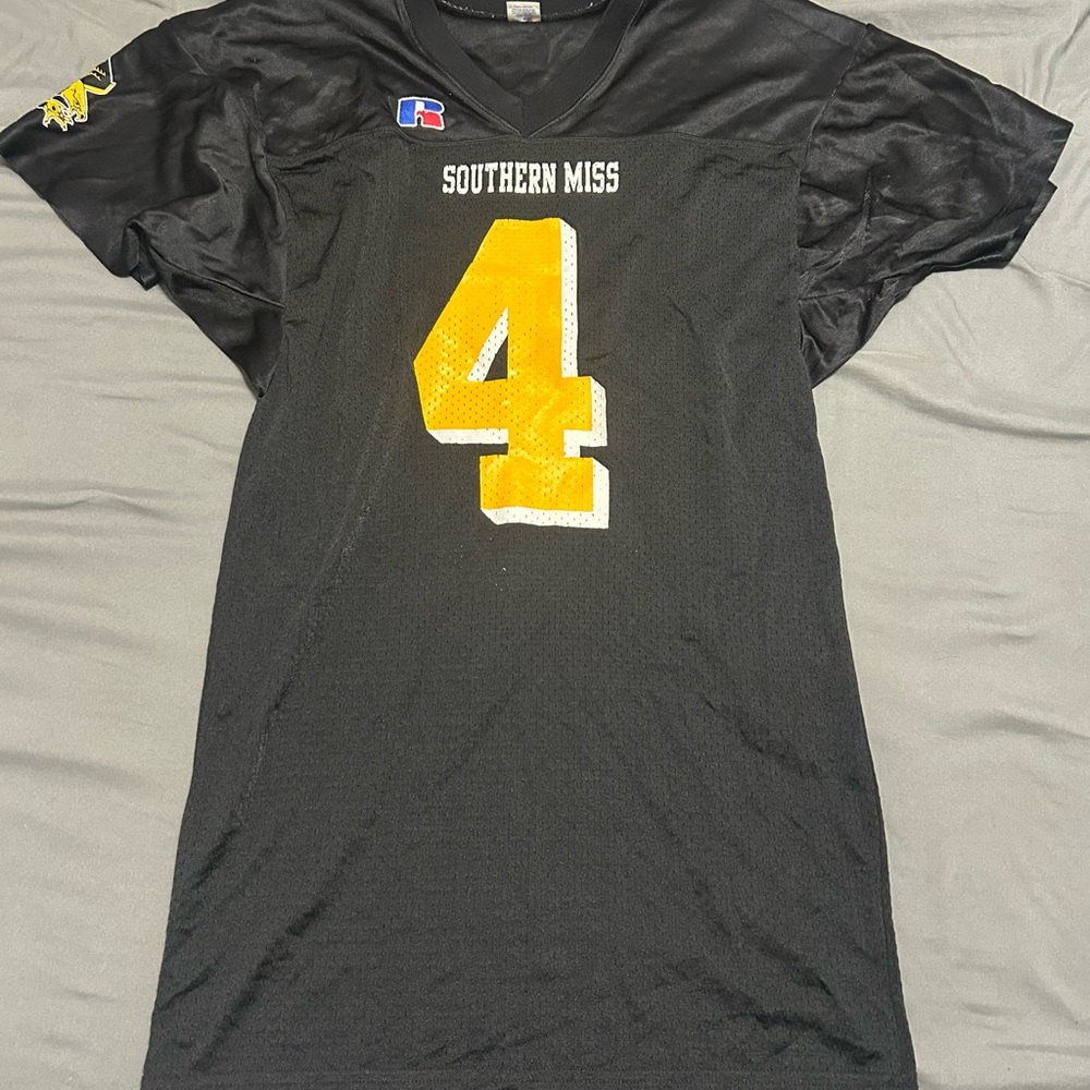 Brett Favre Russell Athletic Southern Mississippi Black Men's Medium Jersey